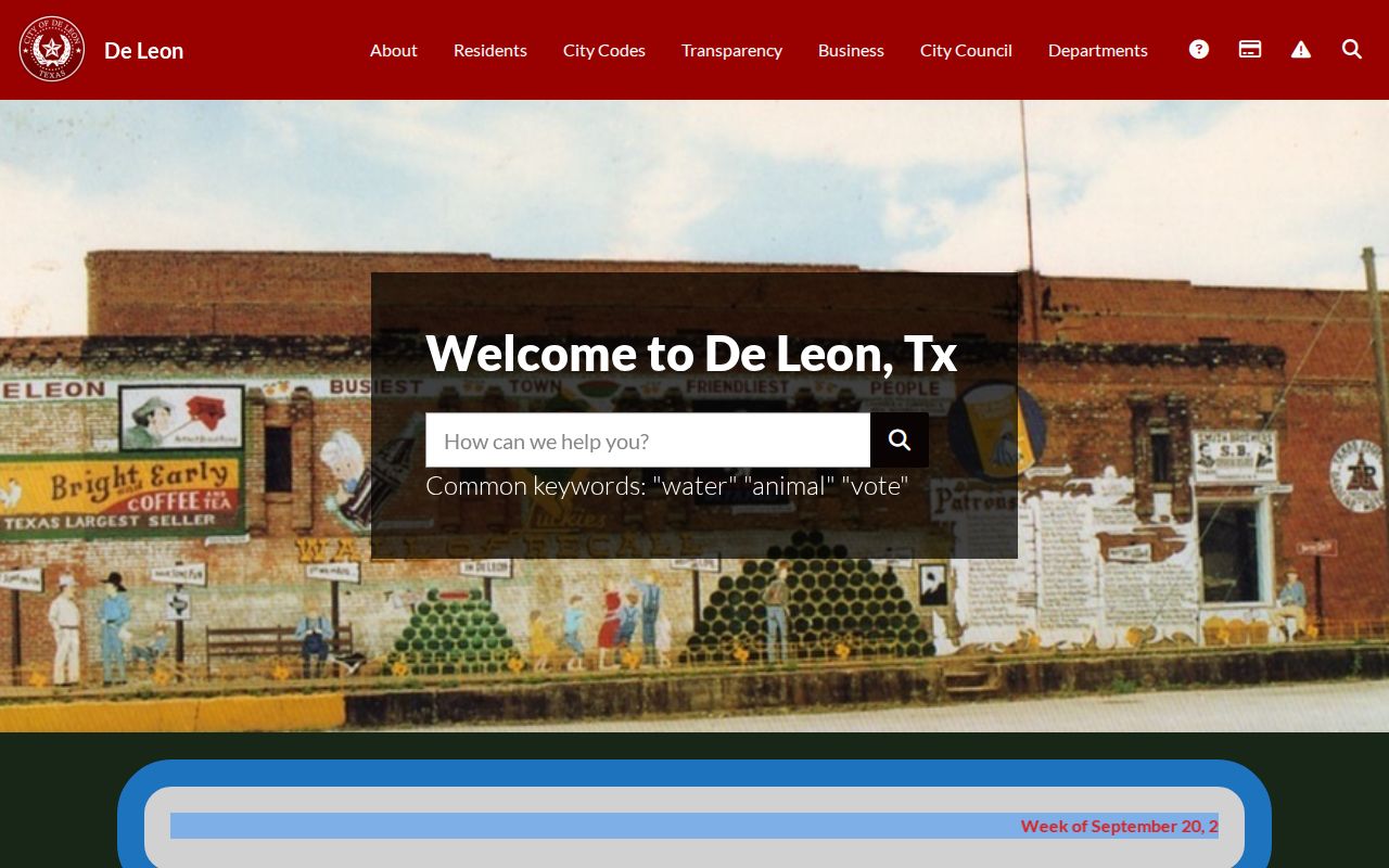 De Leon warrant records reference to the official city website