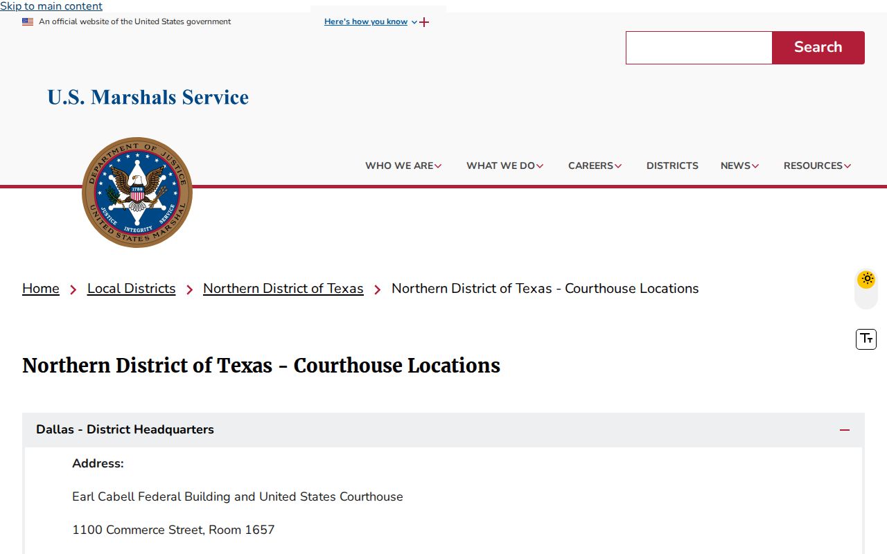 Comanche County arrest warrant reference to the Northern District of Texas federal courthouse